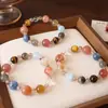 Nuevo Pulsera de Cristal Amarillo Torre Natural de Venta Caliente al Por Mayor, Collar de Cuentas, Pulsera de Flor de Resina Roja de Cristal Multicolor