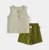 Roupas de Bebê, Estilo Fino de Verão, Camisetas e Shorts Infantis, Roupas de Verão para Bebês, Conjuntos de Algodão Bambu para Meninos, Roupas Infantis Anyang