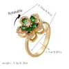 Anillo Giratorio Creativo de 360 Grados para Mujer, Anillo Vivo de Flor de Zirconia Colorida Chapado en Cobre Giratorio, Transfronterizo Europeo y Americano