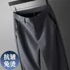 Pantalones casuales italianos de alta gama sin planchado para hombre, corte recto y holgado, nuevo modelo de primavera, pantalones de vestir elásticos para hombres de mediana edad
