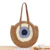 Dropshipping Nuevo Bolso de Hombro Redondo Simple de Paja Bolso Tejido Bolso de Playa Moda Bolso de Mujer Bolso de Paja