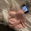 Camisola de encaje estilo Pure Desire para mujer, primavera y verano, con lazo ajustado y almohadilla en el pecho, estilo Spice Girl.