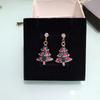 Pendientes de Navidad Nuevos de Plata de Ley 925 con Aguja Europea y Americana, Circonita, Elegantes, Sencillos, de Celebridad de Internet, Frescos, Pendientes Dulces Japoneses para Mujer
