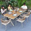 Mesas e Cadeiras de Exterior para Pátio, Jardim de Villa, Varanda ao Ar Livre, Cadeiras de Rattan à Prova d'Água e Resistentes ao Sol, Conjunto de Mesa e Cadeiras de Lazer de Exterior Moderno
