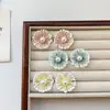 Exquisitos Pendientes de Perlas con Flores Coloridas Estilo Francés para Mujer, Nicho de Alta Gama Lujo Ligero Personalidad Temperamento Versátiles Pendientes Nuevos