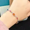 Pulsera de Zafiro de Color Natural Puro, Piedra Preciosa Grado 5A, Tamaño 4*6, 5.5*8mm Plata 925 Finamente Incrustada con Peso Pesado
