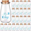 3.4oz(aproximadamente 96.4g) Botella de Vidrio Pequeña Tarro de Regalo con Tapa de Corcho Decoración para Baby Shower Tarro de Leche