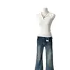 Top de Malha Fina Manga Curta Estilo Coreano Slim Fit Versátil Novo Verão 2025 com Gola Dobrável para Mulheres