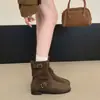 Botas de moda retro de ante para mujer, nueva colección otoño 2026, con un diseño único y elegante de dedos separados, botines cortos y efecto adelgazante.