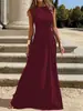Amazon Transfronterizo Moda Nueva Casual Salida Temperamento Viaje de Negocios Cintura Elegante Cuello Redondo Vestido