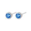 Pendientes de plata de ley S925 con circonitas redondas simples, populares, de moda, con un solo diamante de color, con temperamento de diamante, con orificio para la oreja, al por mayor