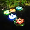 Luz Solar LED para Paisagismo Lótus Lanterna de Rio Exterior Impermeável Flutuante na Água Decoração de Área Cênica Luz de Lótus Ornamental Luz Decorativa