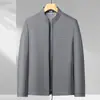 Chaquetas para hombre al por mayor transfronterizas para primavera y otoño, casual de negocios, corte holgado, cuello alto, versátil, ropa exterior ligera para hombres de mediana edad