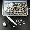 Estuche Transfronterizo de 120 Juegos de Kits de Herramientas para Instalación de Ojales de Cobre de 10 mm, Ojales Metálicos Plateados