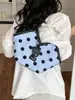 Bolsa tote de ombro única grande e estampada, simples, com laço de renda doce e feminino, nova moda 2025 para mulheres