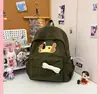 Mochila linda de cachorro estilo ins japonés para estudiantes de secundaria femeninas, mochila de pana, mochila casual de campus para estudiantes universitarios