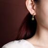 Un Ciervo Plata Esterlina S925 Chapado en Oro Jade Hetian Jade Cara de Huevo Cobre Clip para Oreja Moneda China Nueva Aretes para Mujer