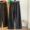 Tiro real Otoño/Invierno Nuevo Estampado de Leopardo Cintura Alta Tallas Grandes Adelgazante Versátil Corte Recto Casual Pantalones Largos