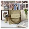 Bolso bandolera de lona para mujer, de gran capacidad, estilo coreano, con múltiples bolsillos, portátil, informal, de un solo hombro y combinable, para estudiantes.