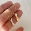 Colar de linha geométrica feminino design de nicho sentido de design coreano simples pingente de cruz corrente de clavícula estilo ins all-match temperamento
