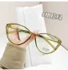 Gafas Triangulares Cat-Eye de Prescripción para Mujer con Montura Negra, Gafas Retro Modernas Anti-Luz Azul Sin Graduación, Monturas Trendy Estilo Cat-Eye