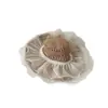 Sombrero de Sol de Paja con Encaje para Mujer, Ala Ancha, Verano, Transpirable, Sombrero de Paja, Sombrero de Playa, Moderno