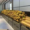 Expositor de Frutas em Camadas Feito Sob Medida para Supermercado de Alimentos Frescos Prateleira de Frutas e Legumes de Supermercado Estante de Loja de Frutas Mesa de Corte de Frutas Balcão de Caixa