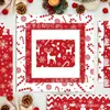 Papel de Fondo Rojo Navideño Ww205 Material Cultural y Creativo para Manualidades Papel Muñeco de Nieve Hombre de Jengibre Papel de Fondo Decorativo para Collage