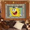 Bob Esponja PaiDa Estrella Fondo Pared Tela Dibujos Animados Animación Colgando Tela Internet Rojo Dormitorio Dormitorio Alquiler Habitación Renovación Colgando Imagen