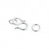 Hebilla de Plata s925 Material Hecho a Mano Hebilla de Anillo Doble Hebilla de Plata Conexión de Pulsera y Collar Hebilla Lisa de Plata Hebilla en S