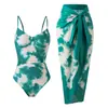 Traje de baño de una pieza teñido anudado de moda europea y americana para mujer con falda de tirantes Traje de baño de dos piezas para vacaciones