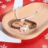 Pulseras Tejidas Serie Navideña, Pulseras de Nudo Plano Rojo y Verde, Simples y Versátiles, Papá Noel, Ciervo Navideño, Accesorios para Manos de Pareja al por Mayor