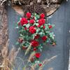 Videira Rosa Artificial para Simulação, Videira de Flores Artificiais, Parede de Chá para Pendurar, Videira para Ar Condicionado, Decoração Enrolada, Videira de Plástico, Planta para Sombra