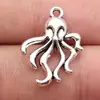 Colgante de Pulpo Doble Cara 24x18mm 2.1g Plata Antigua Accesorio de Aleación para Manualidades Artículo Popular Transfronterizo