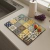 Alfombrilla de Drenaje para Fregadero de Cocina Color Ladrillo Retro Transfronteriza Alfombrilla Absorbente de Agua para el Hogar Alfombrilla de Secado sin Lavar para Encimera Alfombrilla para Café Posavasos para Tazas y Platos