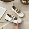 Zapatos planos Mary Jane estilo francés con tacón oculto, bailarinas primavera/otoño 2026 con lazo y suela suave de piel