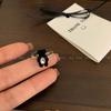 Anel de pelúcia com coração de menina e olhos grandes, anel de dedo indicador de desenho animado fofo, design de nicho, anel versátil de alto padrão, joia