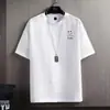 Fabricante Direto Novo Estilo de Verão Masculino Versátil Manga Curta Solto Seda Gelada Top Marca da Moda Solto Casual Camiseta