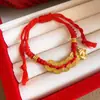 Pulsera Trenzada de Cuerda Roja con Moneda de Cobre, Moda Sencilla, Nuevo Estilo Chino, Pulsera con Temperamento, Nicho Versátil, Joyería de Gama Alta