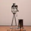 Artesanato em Ferro, Enfeites de Metal, Artesanato de Modelos Criativos, Músico, Homem de Ferro, Porta-Canetas de Metal