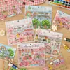 Pegatina Zabc Sendero de Flores Serie Viaje Fantástico Decoración de Escena Material DIY para Diario, 3 Hojas con 4 Diseños a Elegir