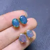 Aretes de Ópalo Puros Naturales, Ultra-Hermosos. Hecho a mano con materiales cuidadosamente seleccionados, el diseño y la artesanía son impresionantes.. Tamaño de la Piedra Principal 7x9 mm