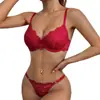 Conjunto popular de encaje para mujer con estilo de chica hot, fino, transpirable, sexy, dos piezas