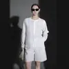 Cardigan de Lino Estilo Nuevo Verano 2026 Cuello Redondo Holgado Cómodo Camisa con Mangas Sueltas Color Sólido Estilo Commuter para Mujer