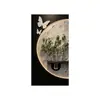 La pintura de arena de la Galería de Arte Qiaojia para el vestíbulo es una pintura decorativa de alta gama que se puede usar para cultivar plantas verdes, y es una pintura de pared colgante con luces para la pared del fondo.