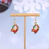 Brincos de Gota de Óleo Papai Noel Desenho Animado Europeu e Americano Série de Natal Personalidade Transfronteiriça Brincos de Alce Pão de Gengibre para Mulheres