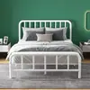 Cama de Hierro Moderna, Sencilla y Económica, Cama Individual de 1.35m, Dormitorio, Apartamento, Alquiler, Hogar, Cama con Estructura de Hierro