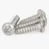 Tornillos Autorroscantes Redondos de Acero Inoxidable 304 con Cabeza Phillips, Tornillos para Madera, Tornillos de Cabeza Plana con Forma de Estrella y Flor Interna con Poste, Tornillos Autorroscantes Antirrobo