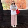 Calças cropped estilo japonês, retalhos de algodão sintético, modelo cenoura para mulheres, calças harém finas de verão