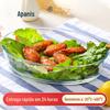 Placa profunda de vidro Apanis borossilicato resistente ao calor placa de peixe placa de frutas placa de cozimento oval forno de microondas aplicável